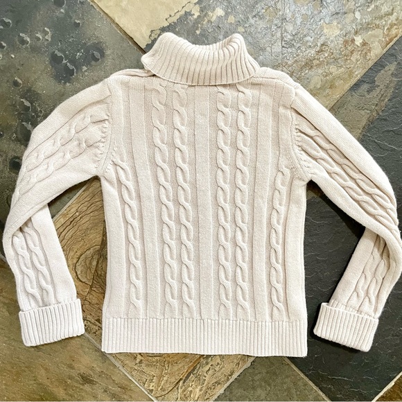 Jacadi Paris•NEW•Jacadi 04A (Size 4 US)•Cable Knit Turtleneck•Ivory•Cotton Blend - Picture 4 of 12